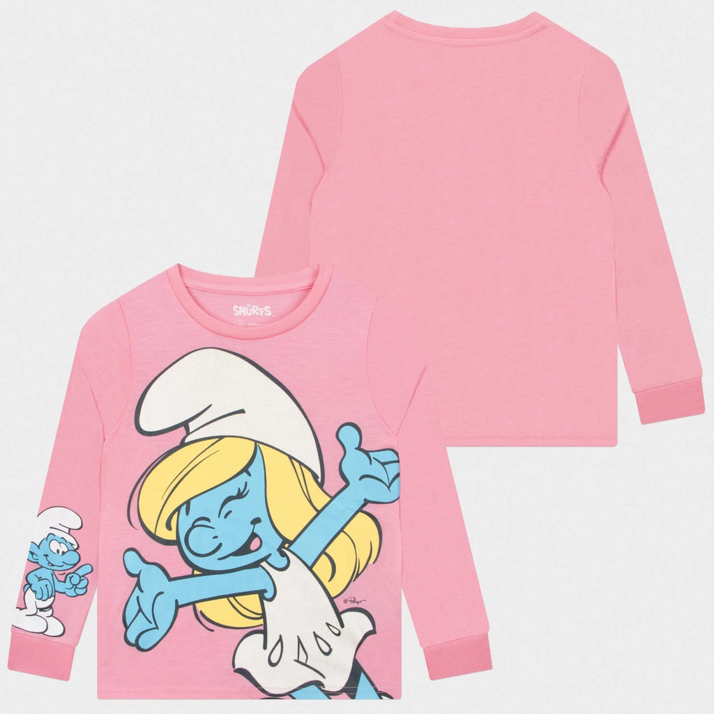 The Smurfs Pyjamas | Girls Smurfette Pyjamas | Long Sleeve Girls Pjs | Smurf Pjs