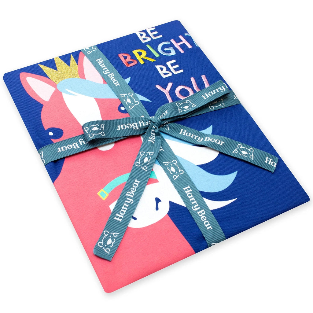 Princess Pony Pyjamas Kids Girls 3 4 5 6 7 8 9 10 Years PJs Polka Dots Teal Blue