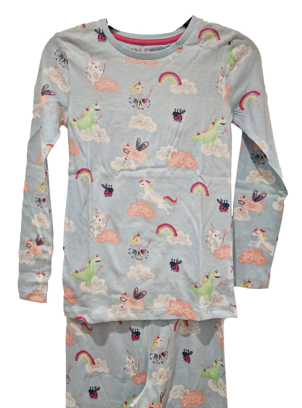 Ex M&S Girls Pyjamas PJ Snuggle set unicorn blue 18m-7 Years NEW
