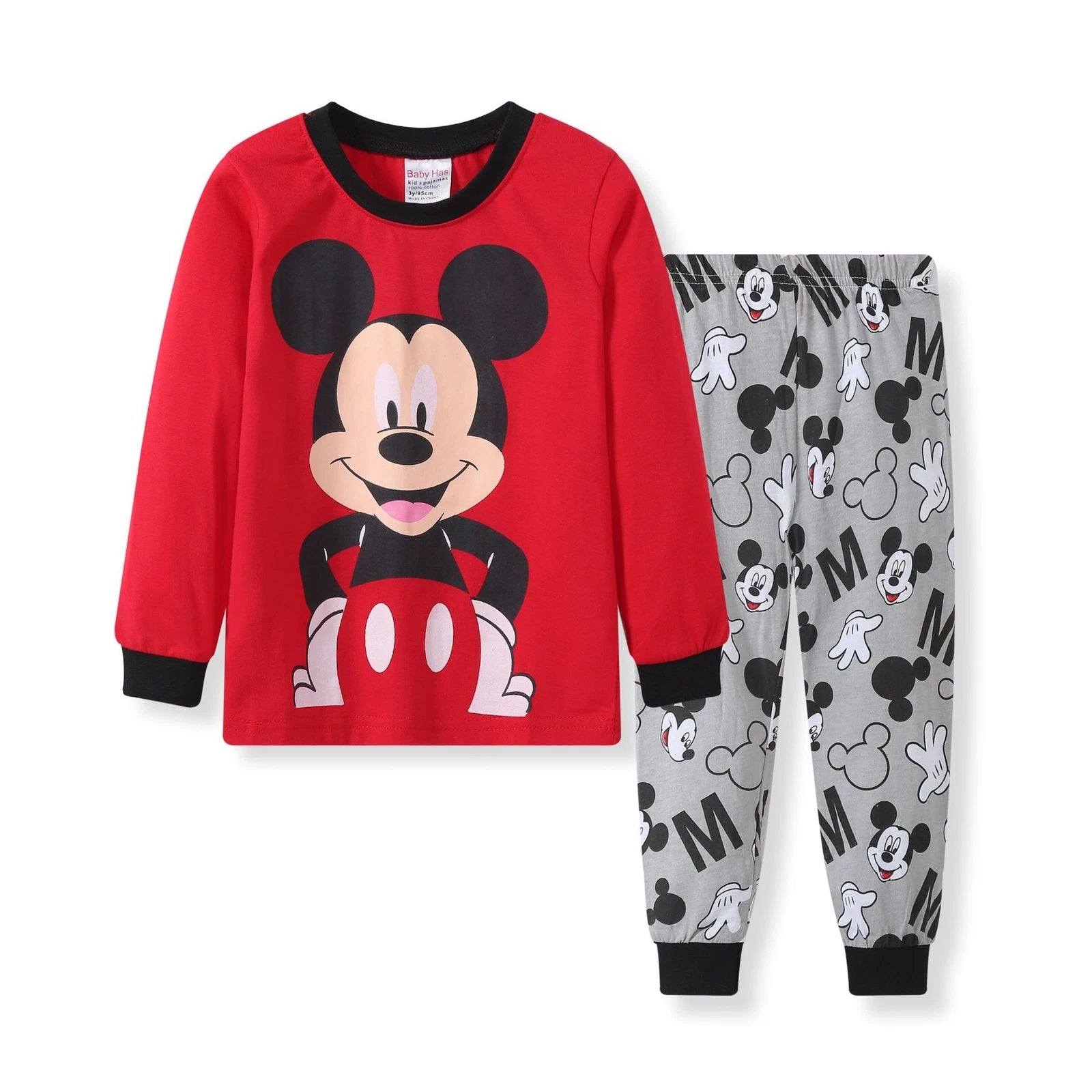 Kids Boy Girls Micky Minie Mouse Pyjamas Pjs Set Sleepwear Long Sleeve Nightwear