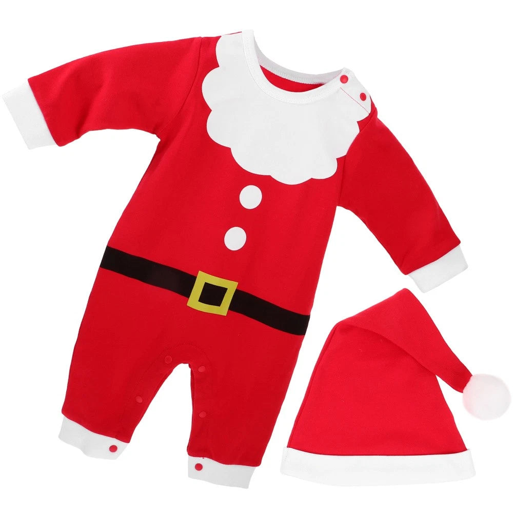 1 Set of Newborn Christmas Pajamas Cotton Long Sleeve Sleepwear Kids Pajamas