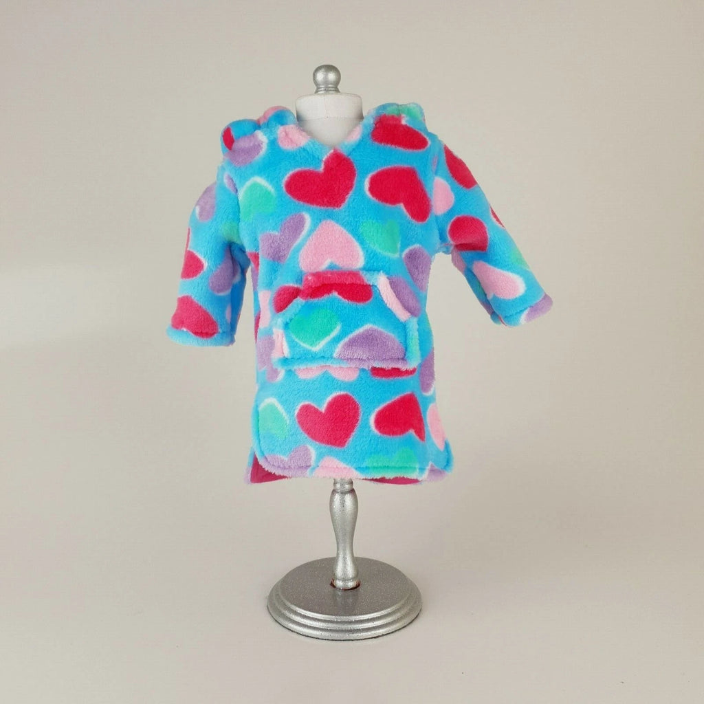 MY LONDON GIRL MATCHING CHILDRENS + DOLLS HEART FLEECE HOODIE PJ SET RRP £61.50