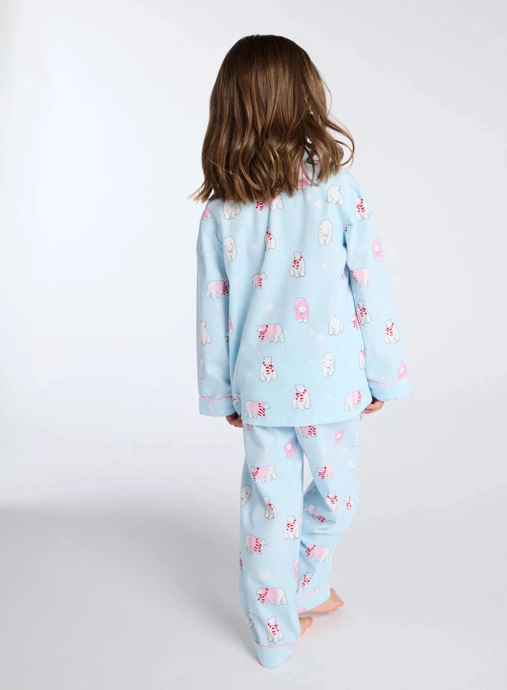 Boux Avenue Pyjama Set Girls Polar Bear Fleece Kids Cute Nightwear PJ with Bag