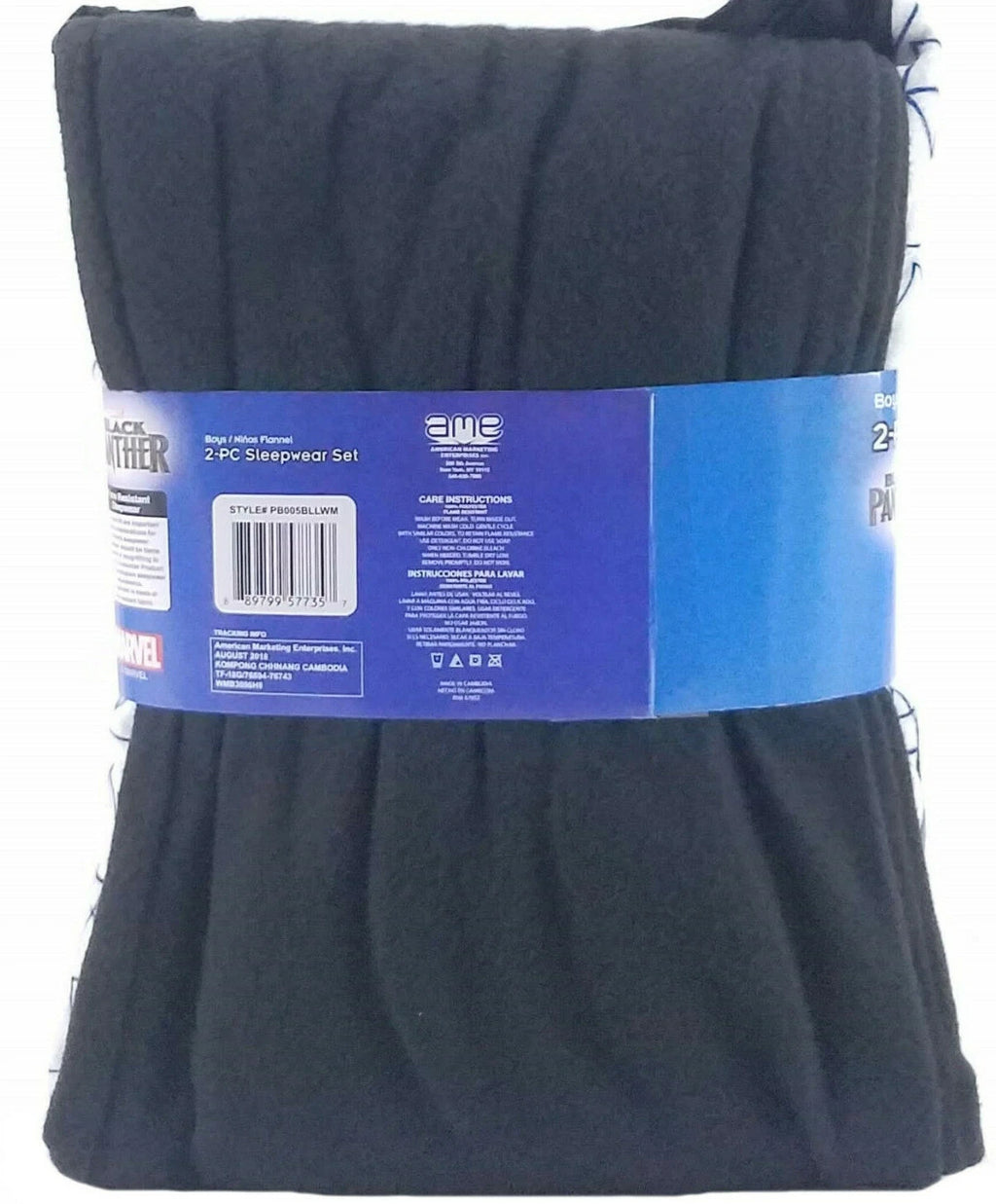 Marvel Black Panther Boys 2 Piece Sleepwear Pajama Set Sizes 6-12