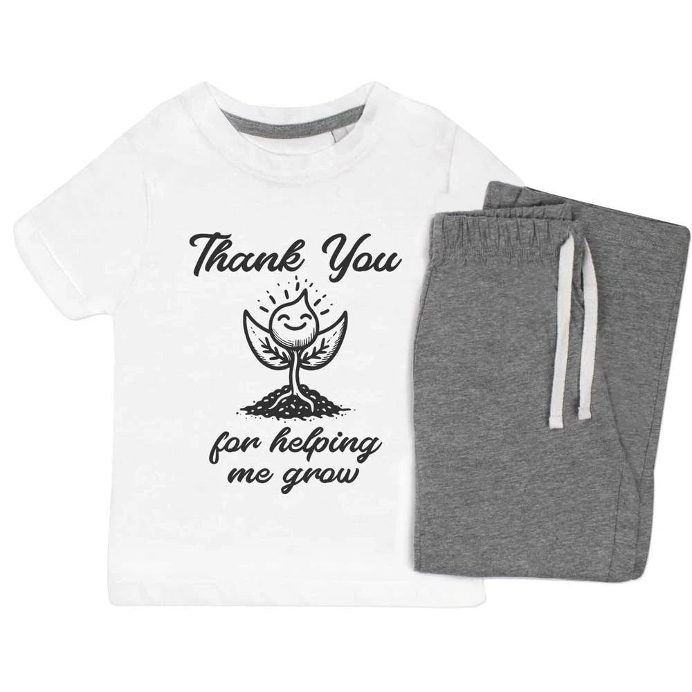'Thank You For Helping Me Grow' Kids Nightwear / Pyjama Set (KP048629)