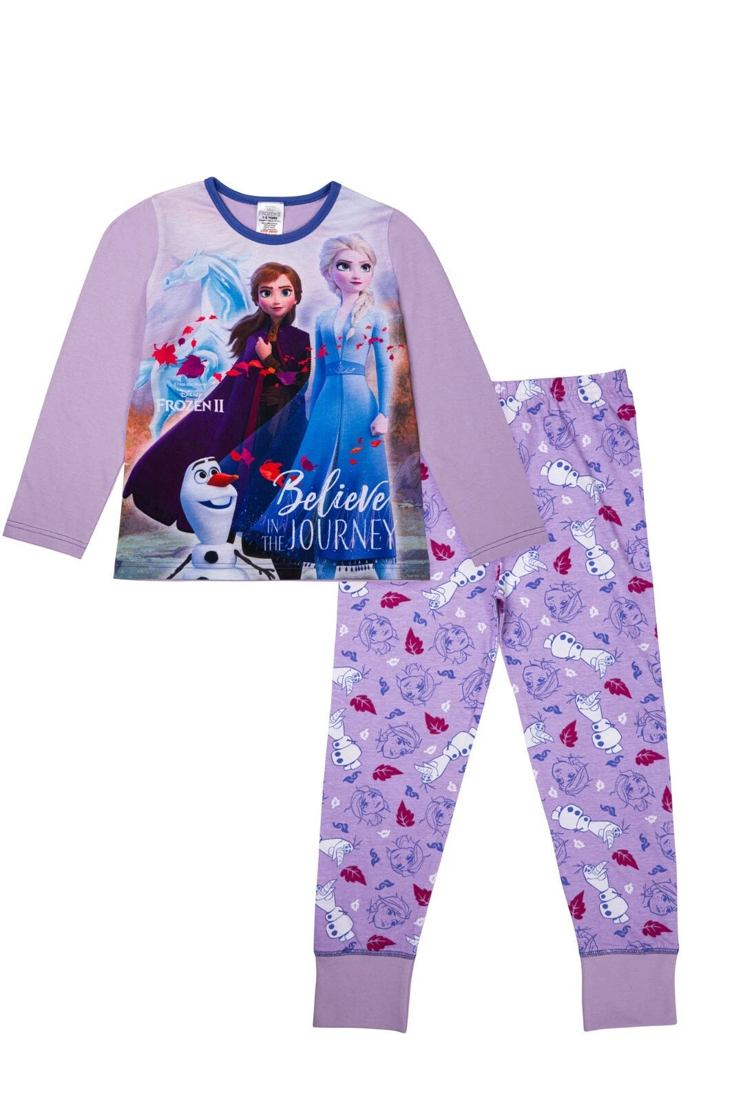 Official Girls Disney Frozen II Pyjama Anna Elsa Olaf Premium PJs Sleepsuit Set