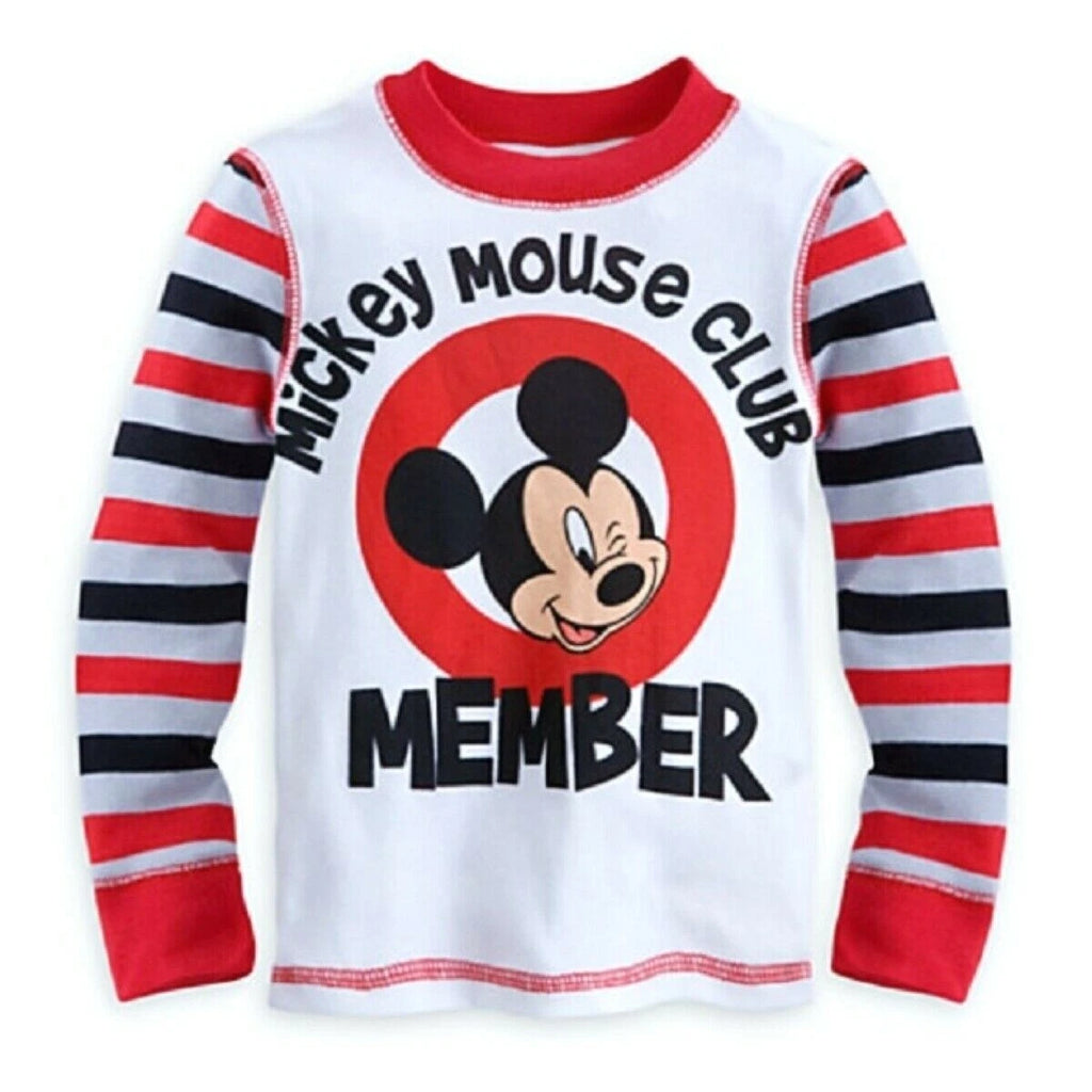NWT Disney Store Mickey Mouse Boys Pajamas Club Member $6 OFF PJ Pals Kid size 2