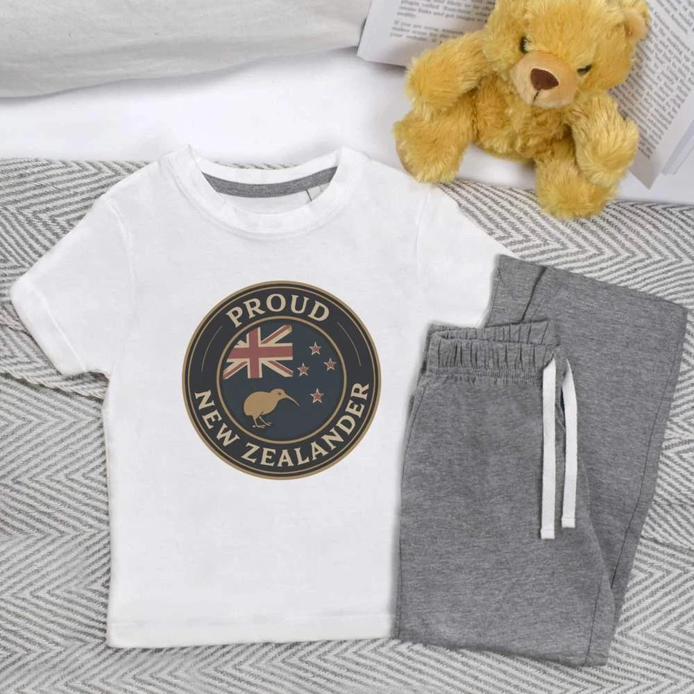 'Proud New Zealander' Kids Nightwear / Pyjama Set (KP054454)