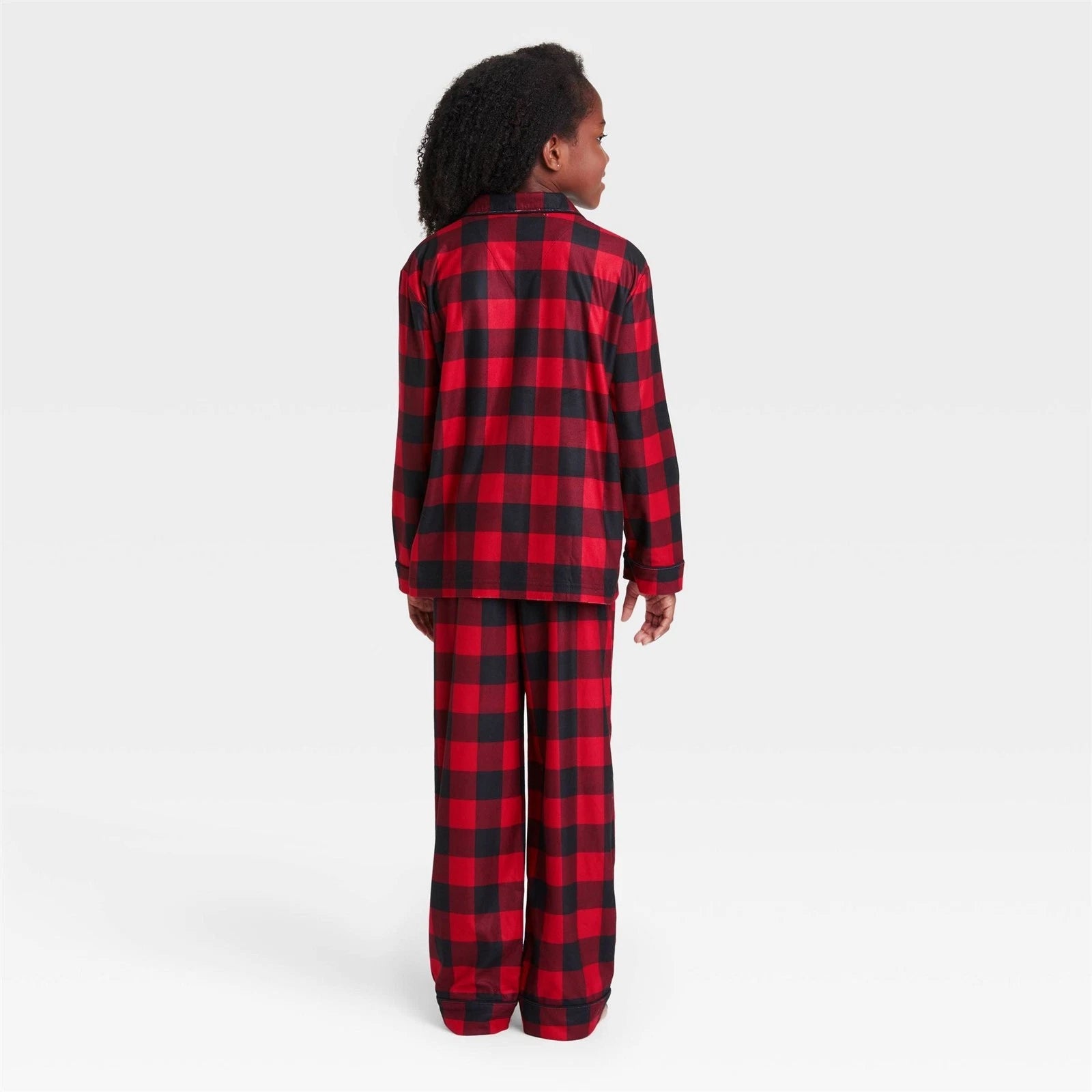 Kids' Holiday Buffalo Check Flannel Pajama Set - Wondershop