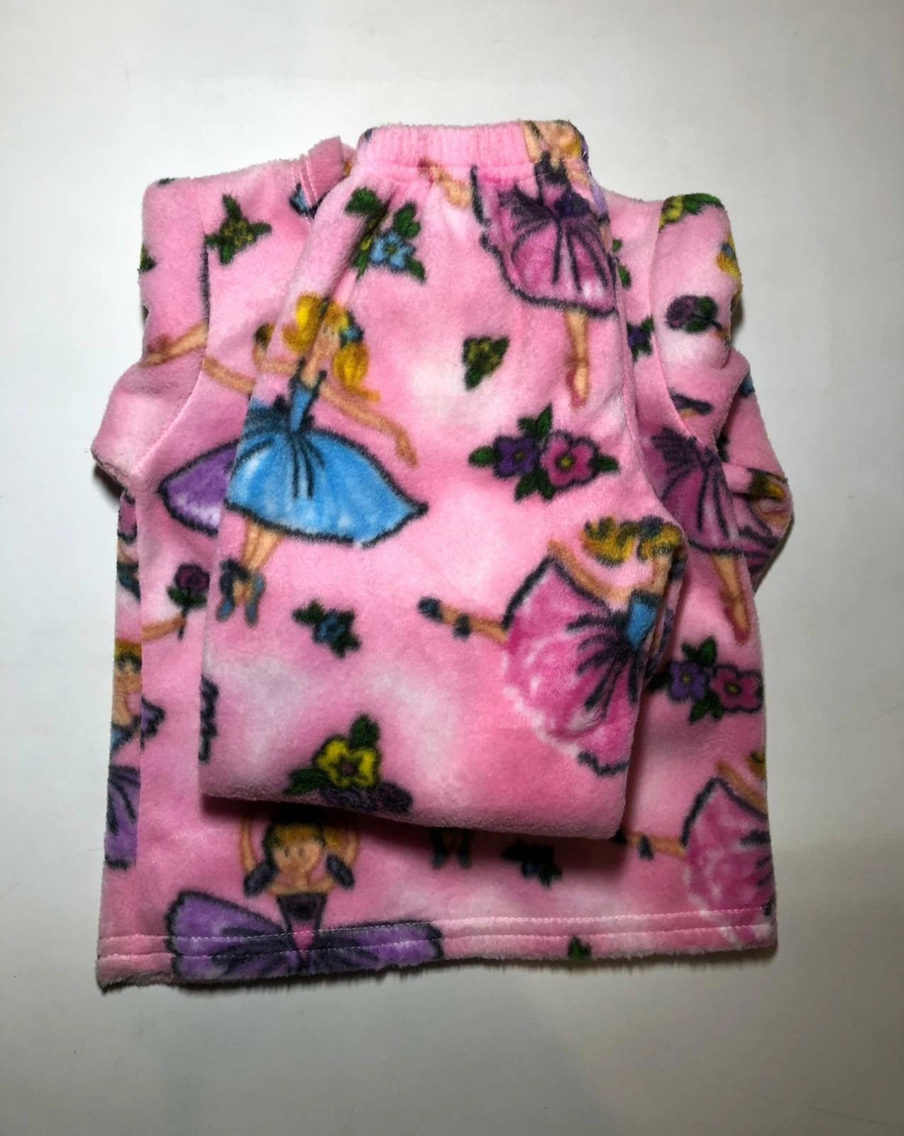 Zoofleece Ballet Dancer Flower Cinderella Pink Girls Kids Pajama PJ Fleece Set
