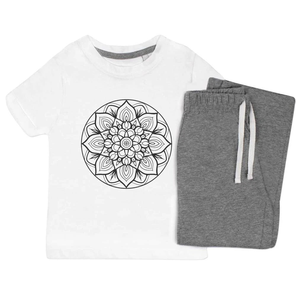 'Floral Mandala' Kids Nightwear / Pyjama Set (KP048862)