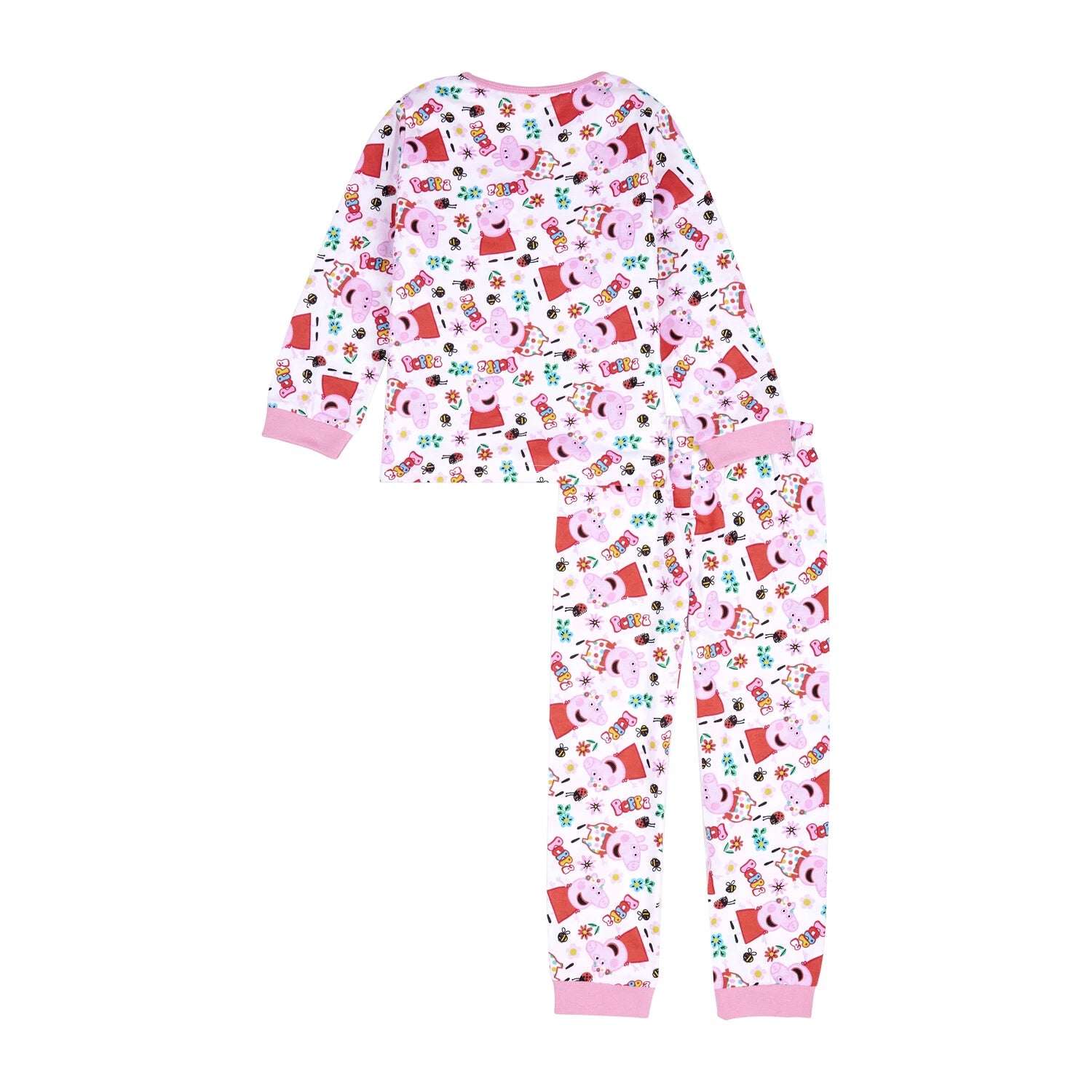 Peppa Pig Girls Pyjamas AOP Pjs Set, Official Peppa Pig Nightwear Merchandise