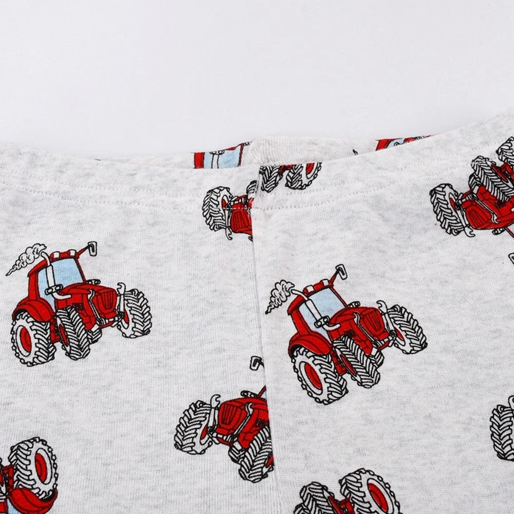 Kids Boys 2PCS Long Sleeve Pajamas  Set Monster Truck Pjs Cotton Sleepwear 3-12Y