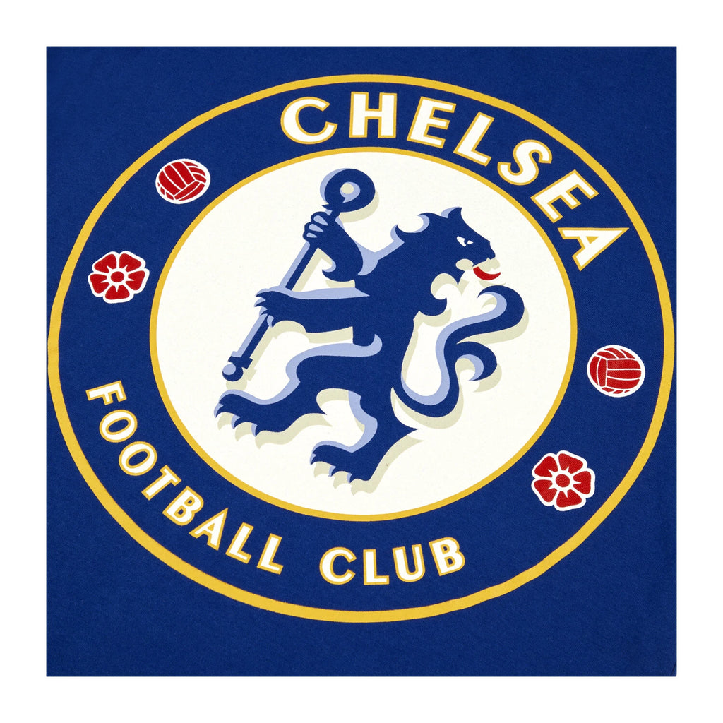 Chelsea F.C. Boys Pyjamas, CFC T-Shirt and Shorts PJs Set, Official Merchandise