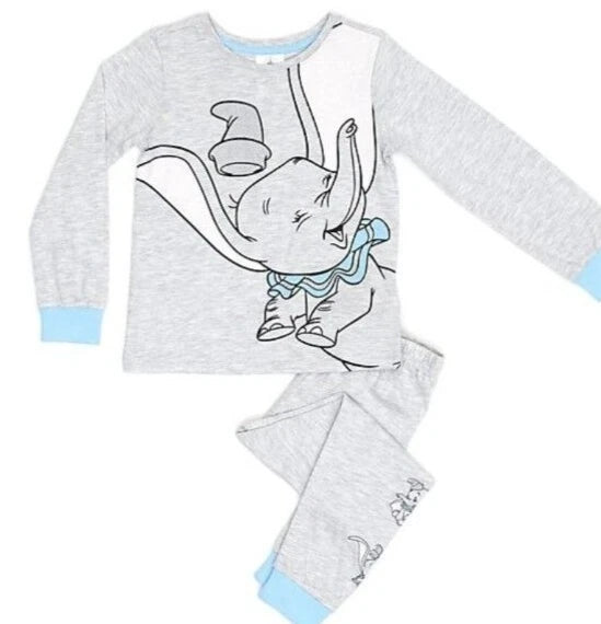 Kids Dumbo Disney Store Dumbo PJs bed Pajamas bedtime grey bedwear - NEW