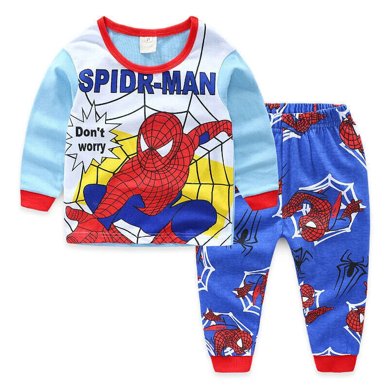 2Pcs Kids Boys Girls Super Mario Long Sleeve Pyjamas Set T-Shirt Shorts Age 1-7Y