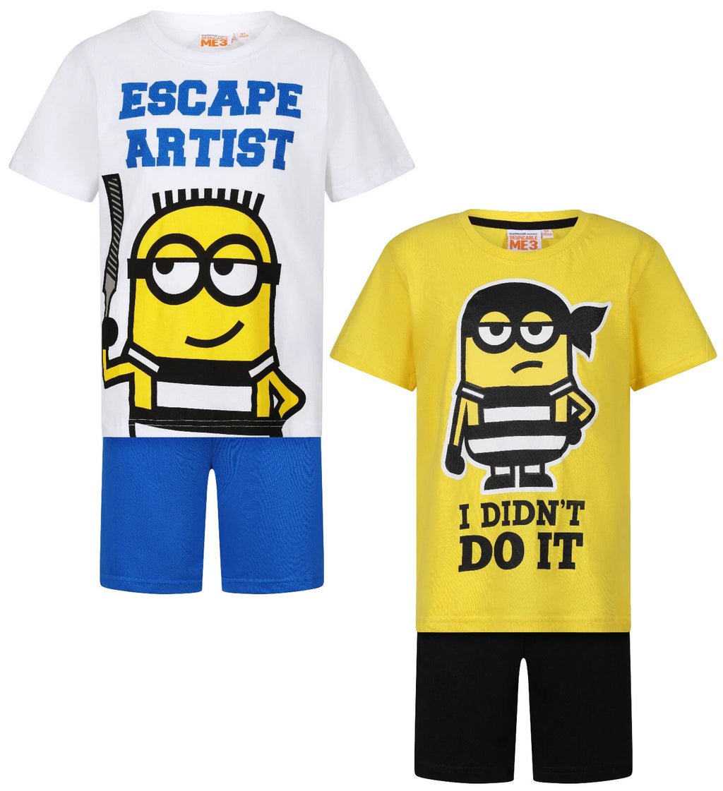 BOYS 2 PACK SHORT PYJAMAS CHARACTER NIGHT WEAR SHORT PJ SET 3-10 YEARS BNWT