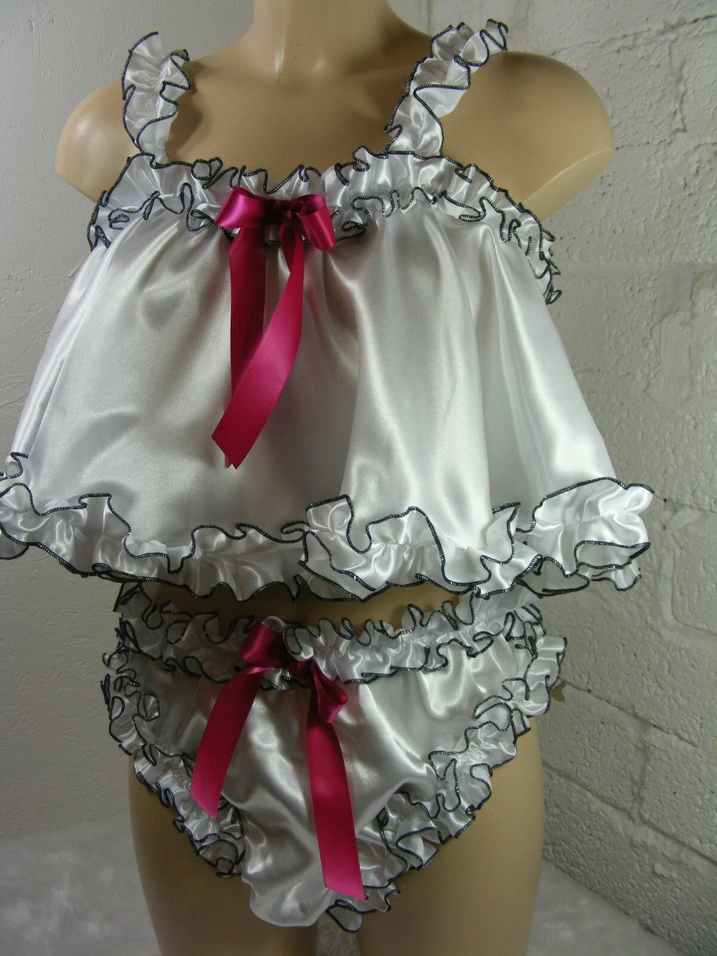 ADULT baby sissy satin babydoll negligee nightie dress camisole lingerie lolita