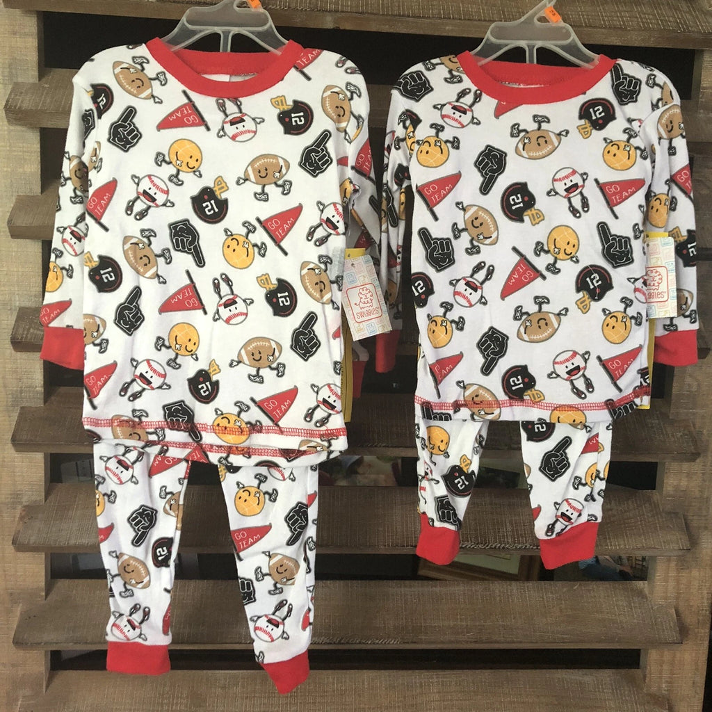 Swiggles Boys Sports Theme Emoji Pajama Sets Snug Fit Long Sleeve/Pants CR-27-28