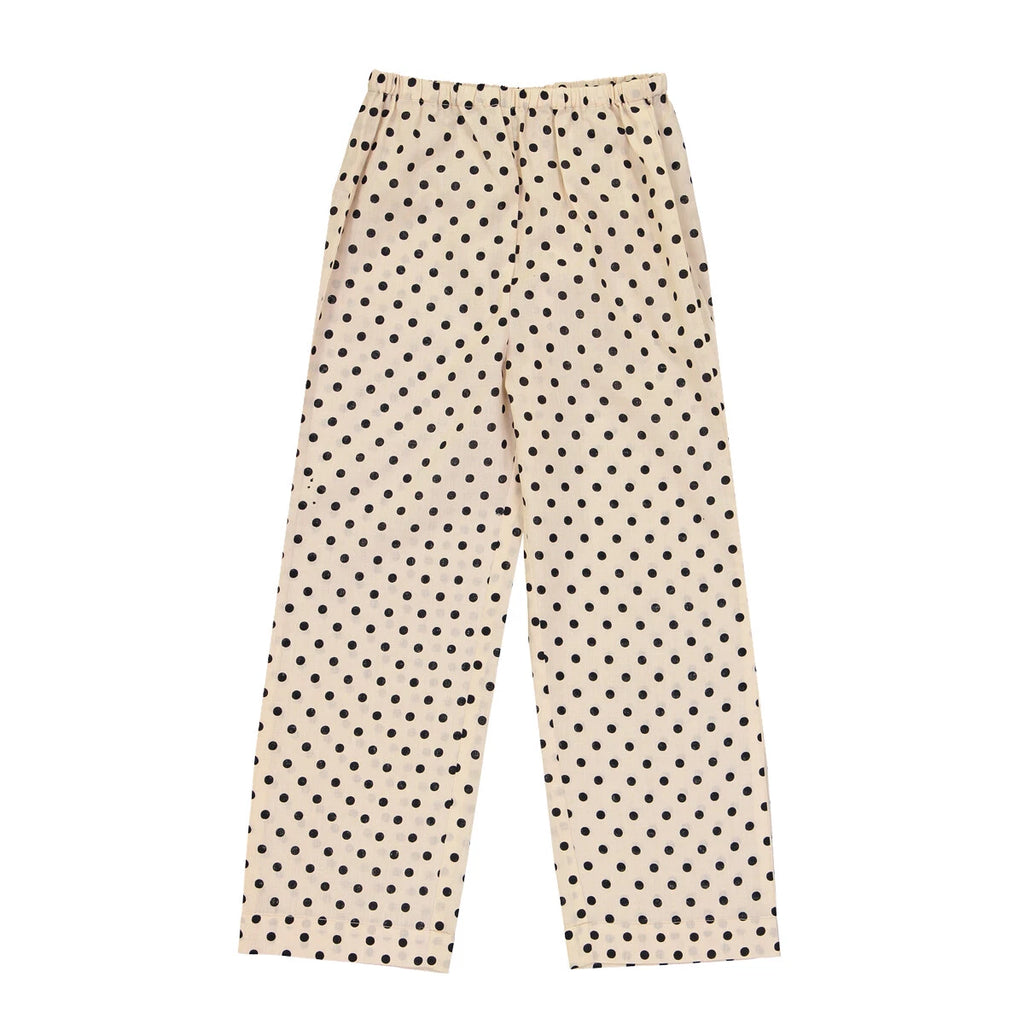 LE PETIT LUCAS DUTERTRE Girl's Beige Dots Cotton PJ Set $64 NWT
