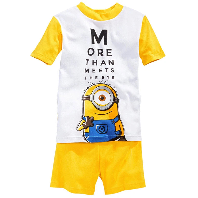 Kids Boys Girls Minions Nightwear Pyjamas Short Sleeve T-Shirt Shorts PJs Set UK