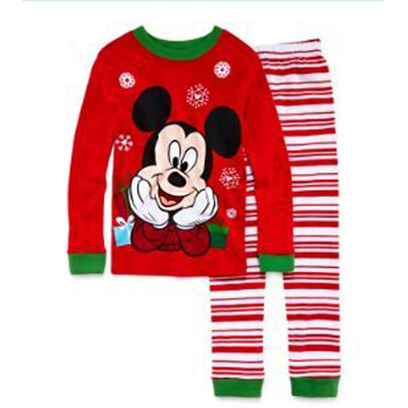 Kids Boy Girls Micky Minie Mouse Pyjamas Pjs Set Sleepwear Long Sleeve Nightwear