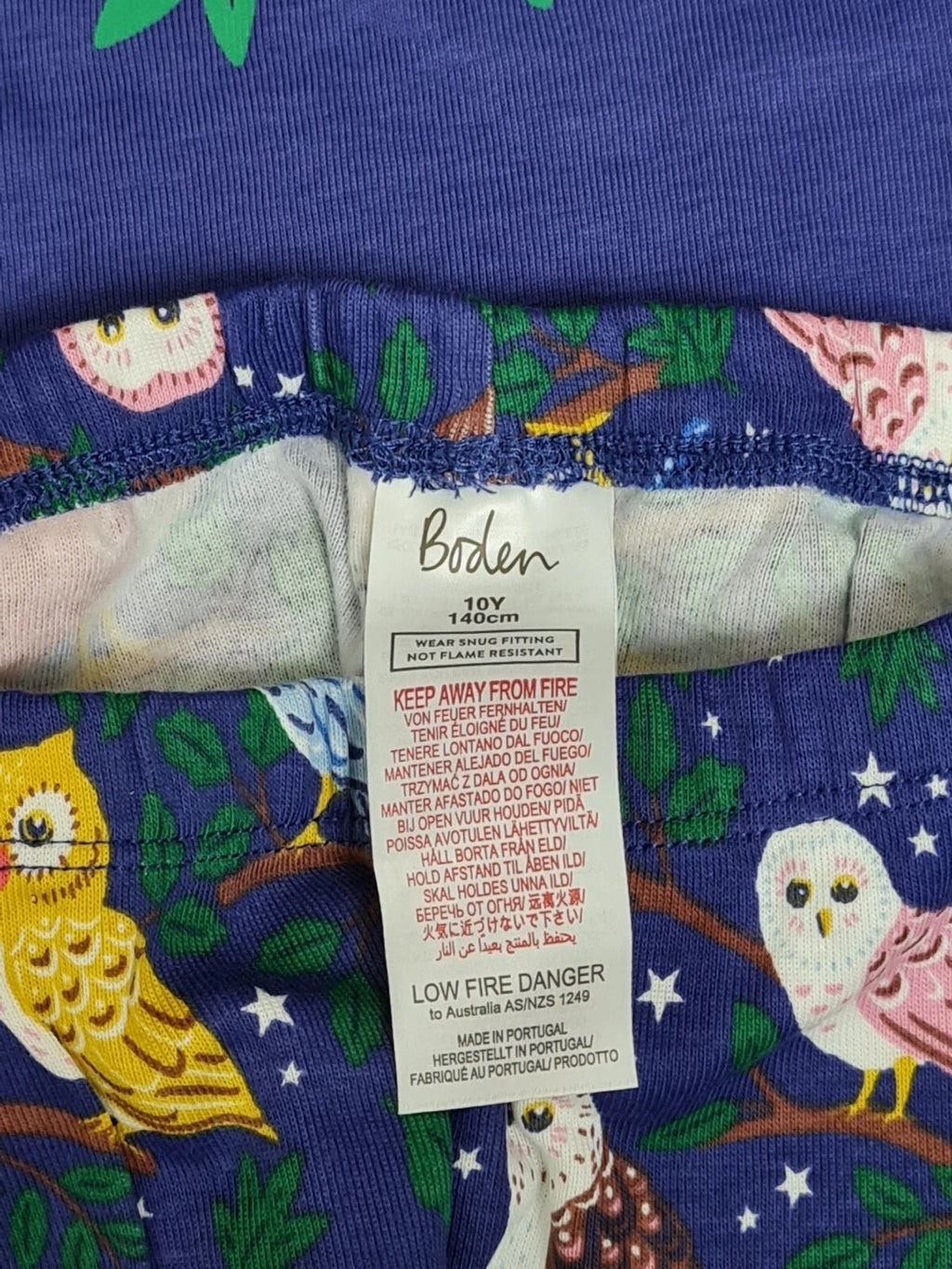 MINI BODEN GIRLS NAVY OWL Snug Long John Pyjamas BRAND NEW