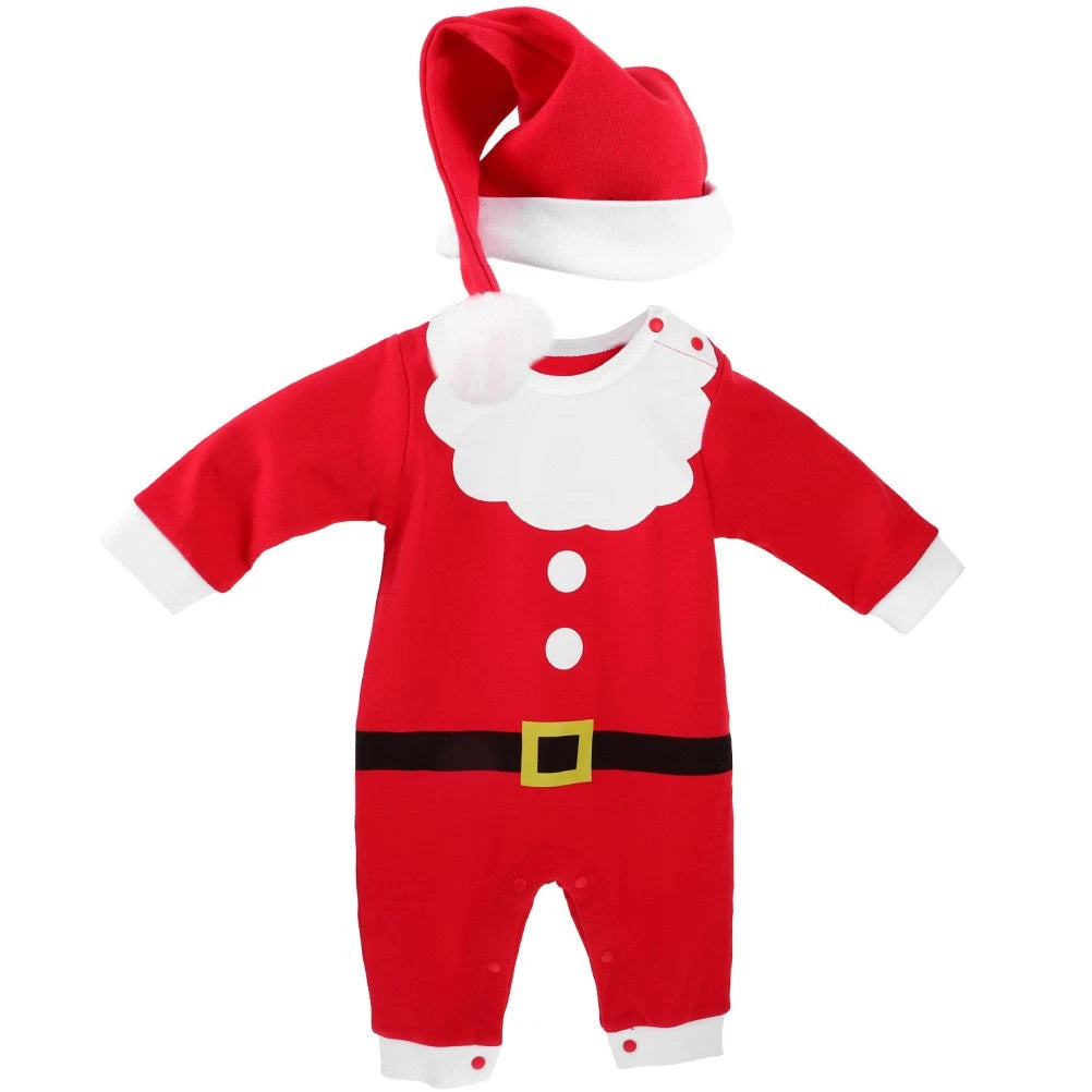 1 Set of Newborn Christmas Pajamas Cotton Long Sleeve Sleepwear Kids Pajamas