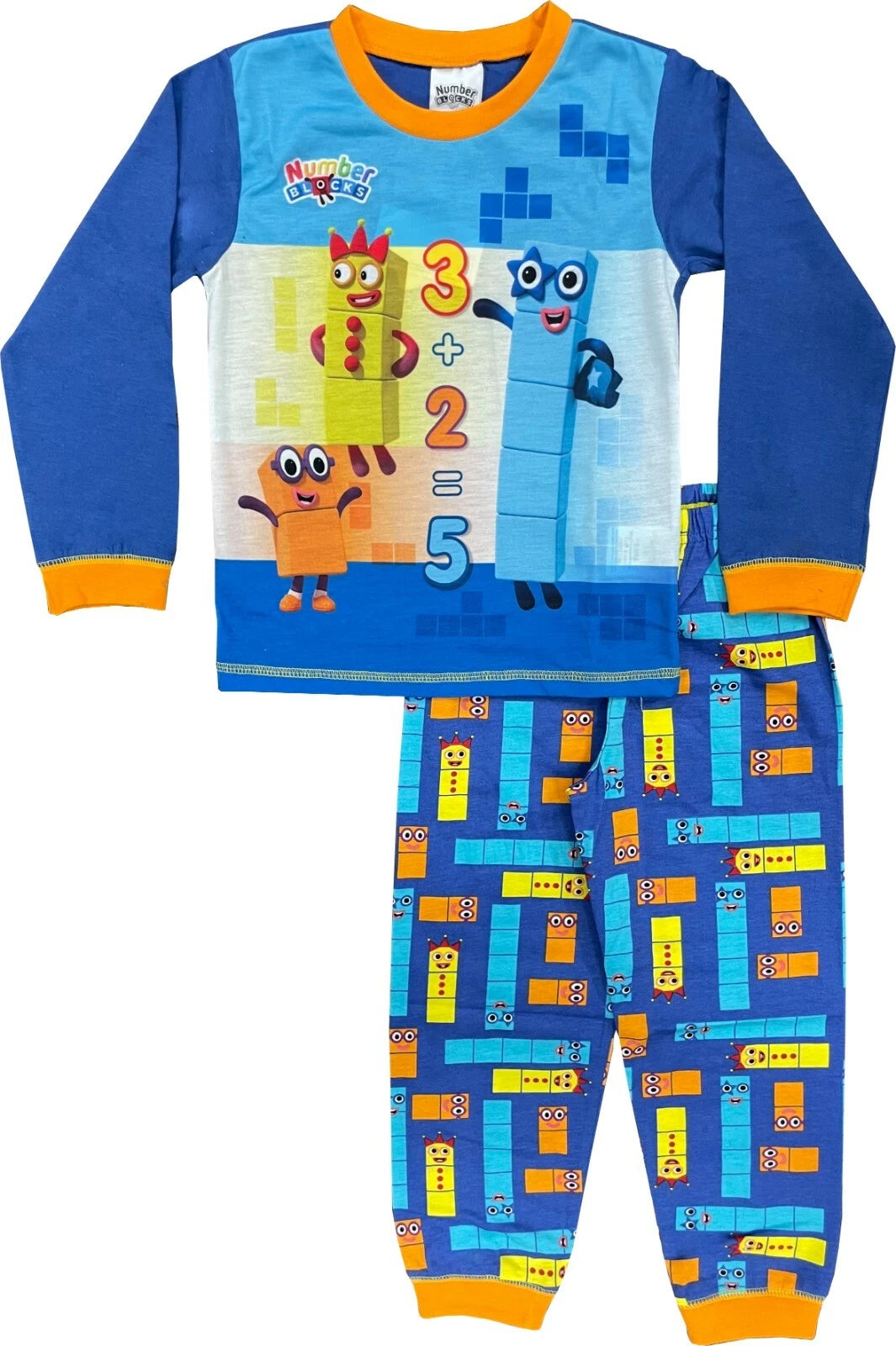 Numberblocks Boys Pyjamas Pjs Set, Ages 3 to 8 Years Old, Official Merchandise