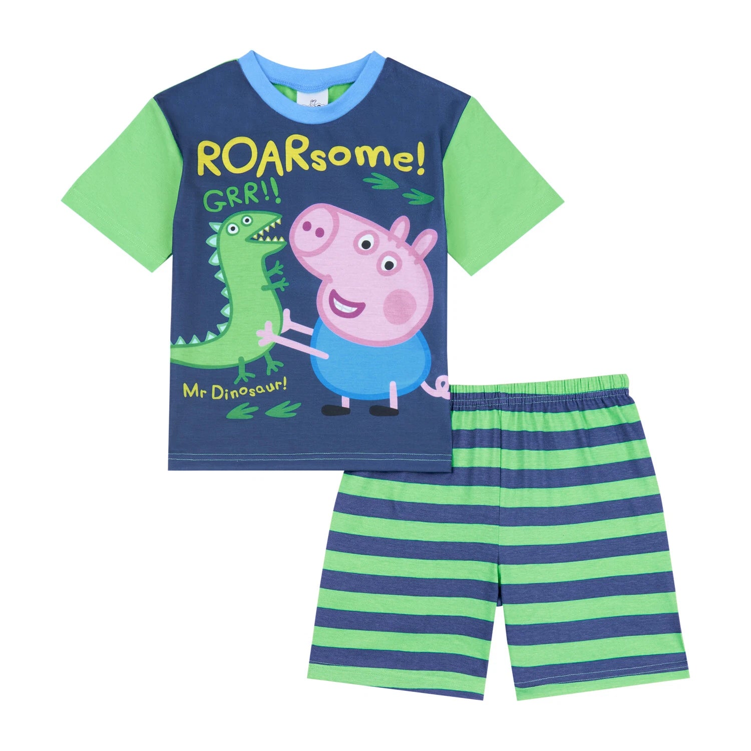 George Pig Boys Pyjamas Short Pjs, Official George Pig Nightwear