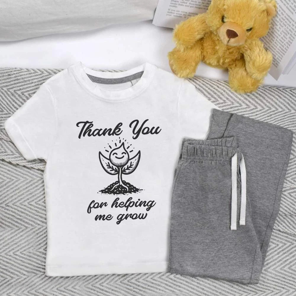 'Thank You For Helping Me Grow' Kids Nightwear / Pyjama Set (KP048629)
