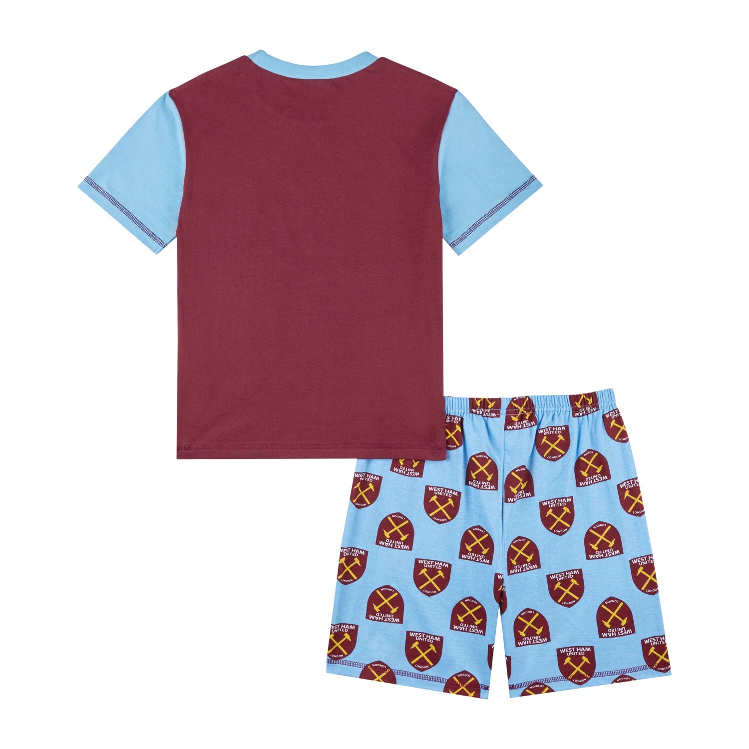 West Ham United FC Boys Short Pyjamas, Summer Football Pjs, Official Merchandise