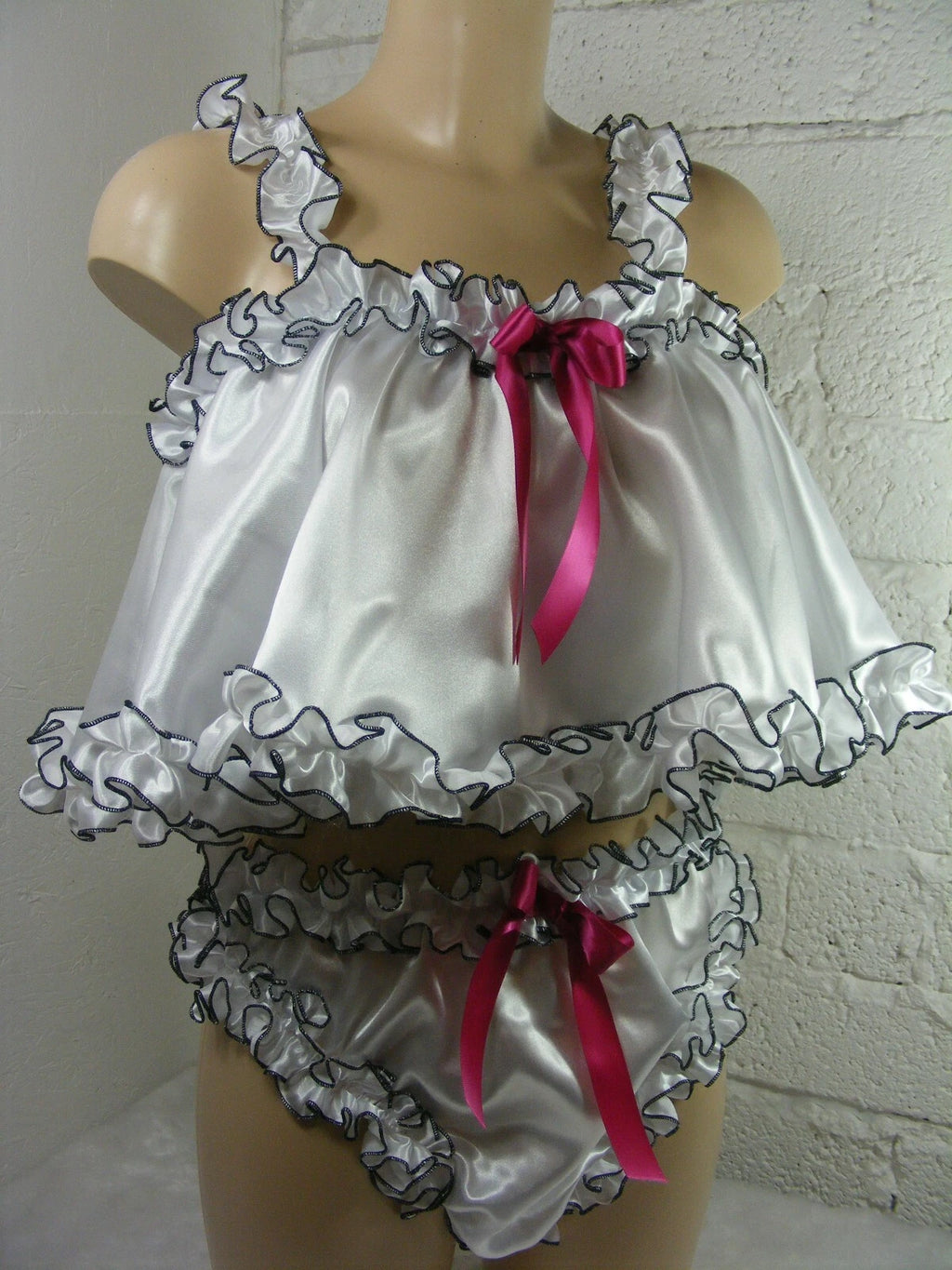 ADULT baby sissy satin babydoll negligee nightie dress camisole lingerie lolita