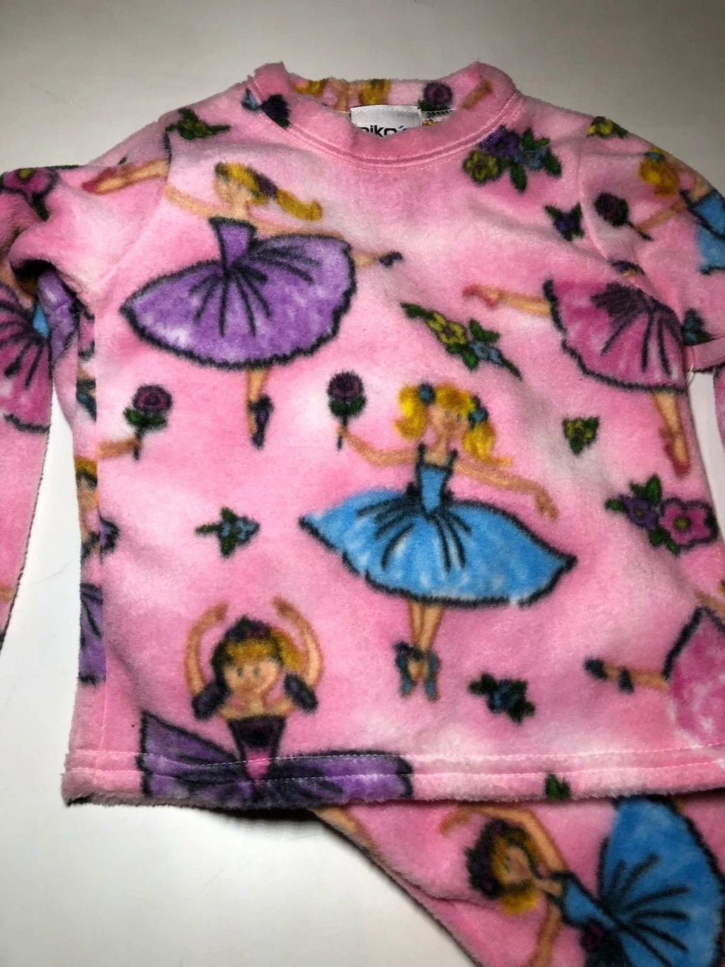 Zoofleece Ballet Dancer Flower Cinderella Pink Girls Kids Pajama PJ Fleece Set