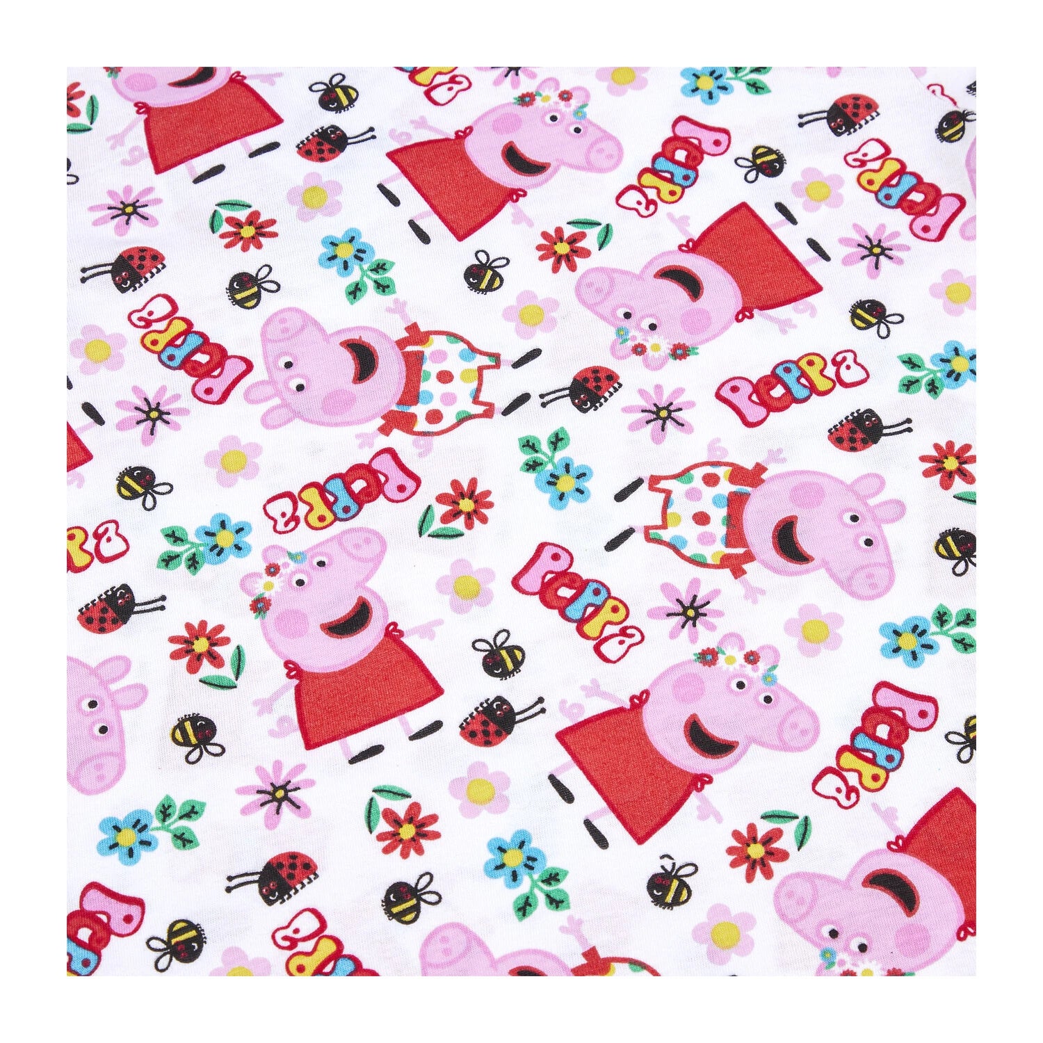 Peppa Pig Girls Pyjamas AOP Pjs Set, Official Peppa Pig Nightwear Merchandise