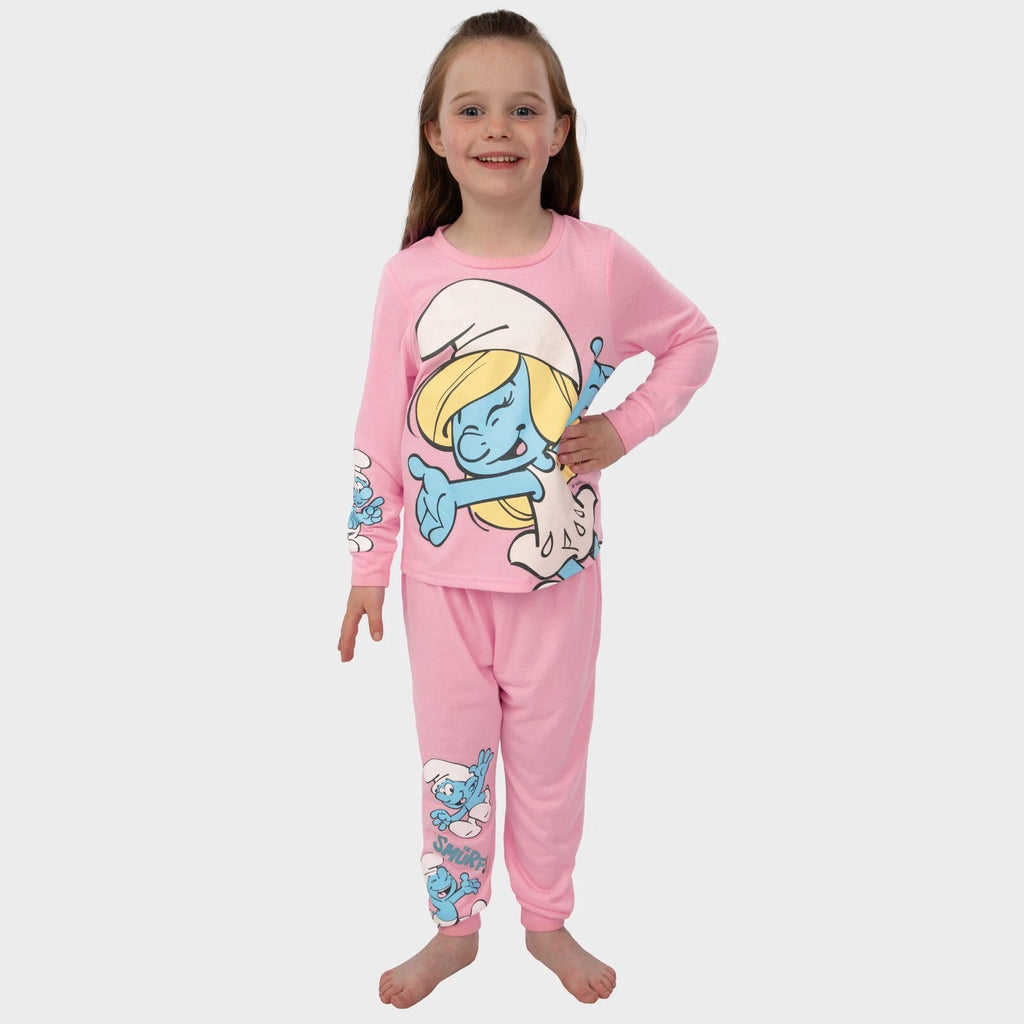 The Smurfs Pyjamas | Girls Smurfette Pyjamas | Long Sleeve Girls Pjs | Smurf Pjs