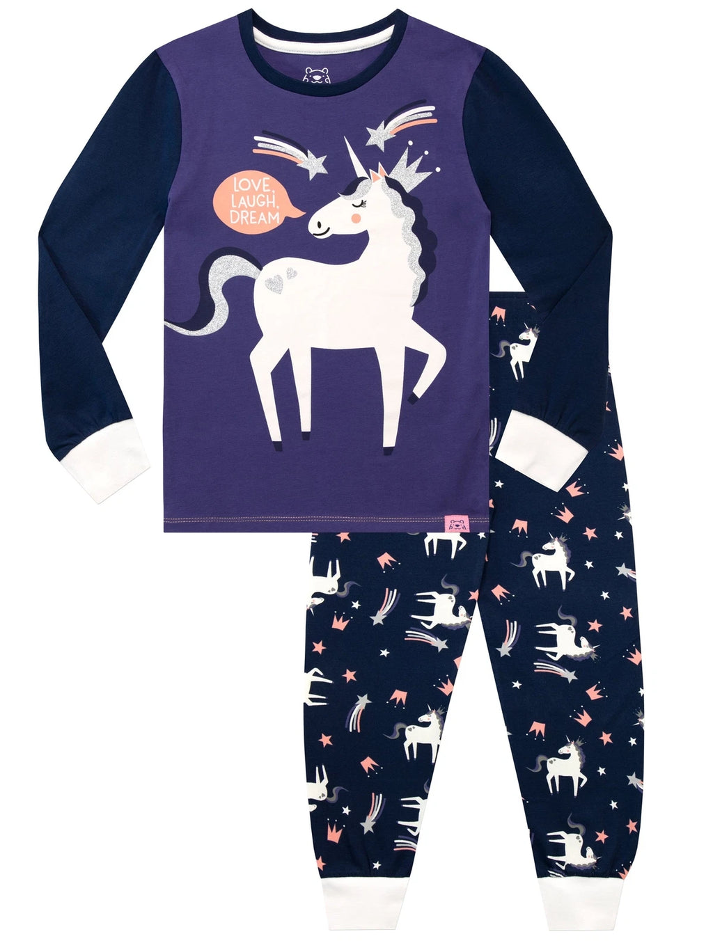 Unicorn Snuggle Fit Pyjamas 3 4 5 6 7 8 9 10 11 12 Years PJs Nightwear Black