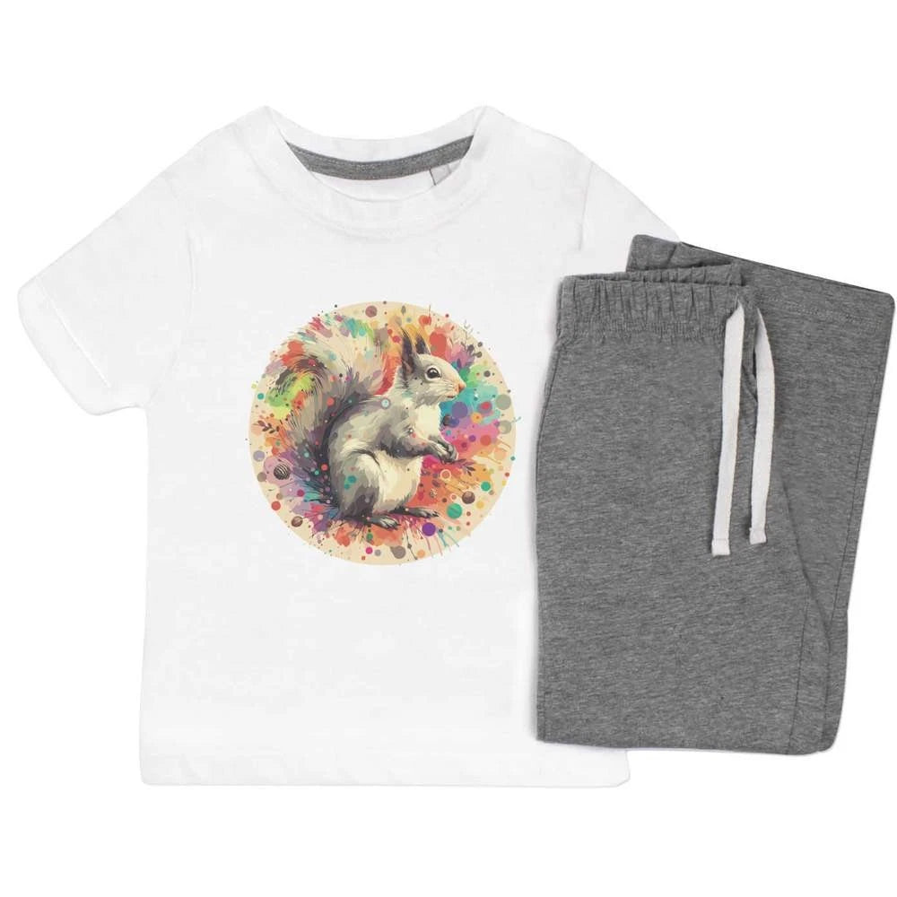 'Grey Squirrel' Kids Nightwear / Pyjama Set (KP047516)