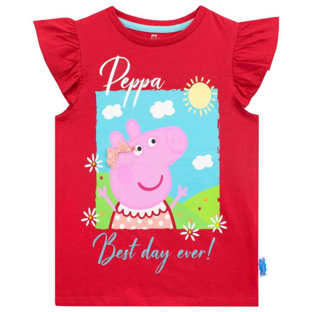 Peppa Pig Pyjamas 18 24 Months 2 3 4 5 6 7 8 Years PJ Set Red Blue Pink Daisies