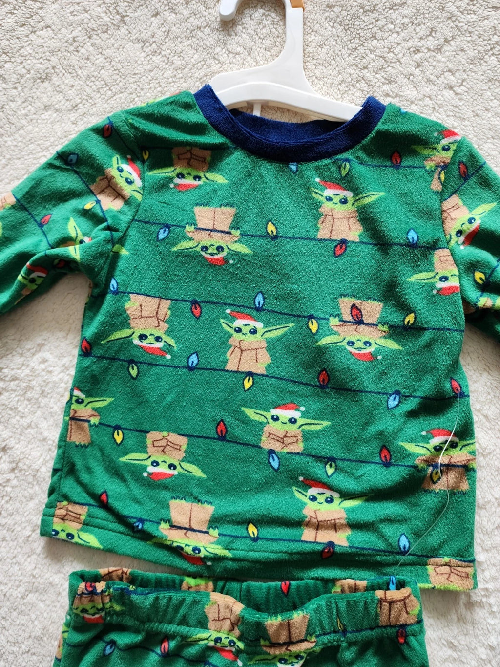 Holiday Christmas Star Wars baby Yoda Grogu pajama set, size 12 months 2t NWT