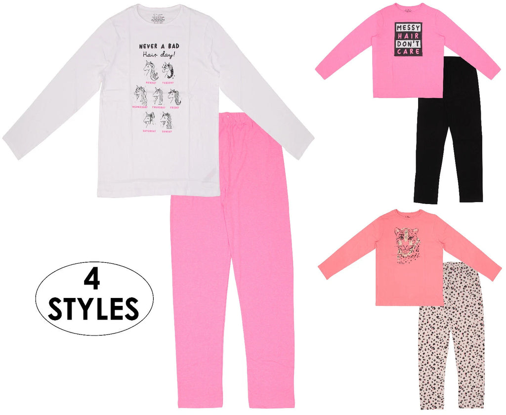 GIRLS PYJAMAS NIGHTWEAR EX UK STORE 2PC PJ SETS 7 8 9 10 11 12 13 14 15 YEARS