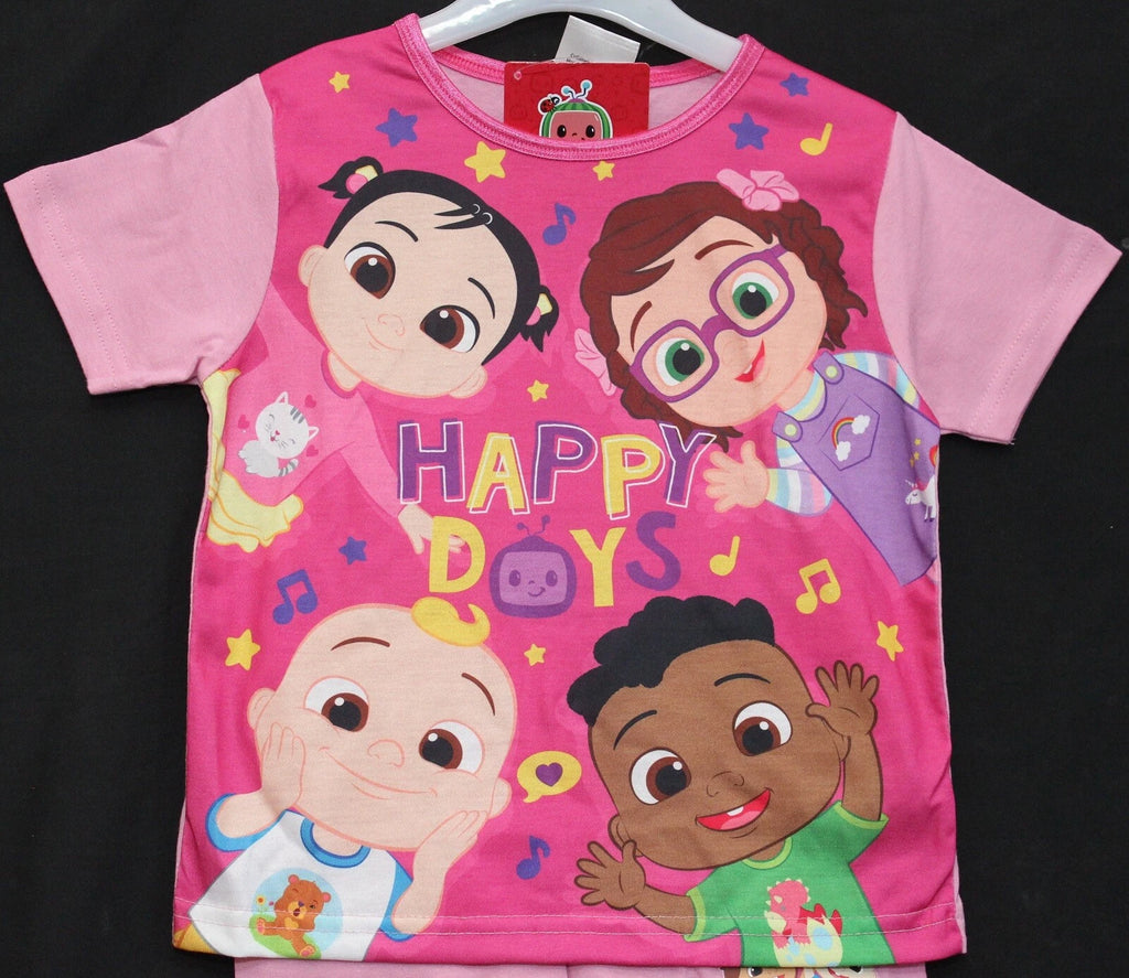 COCOMELON Girl's Pink Short Pyjamas/ Shorty PJs/ Summer PJs in Sizes 1-4 Years