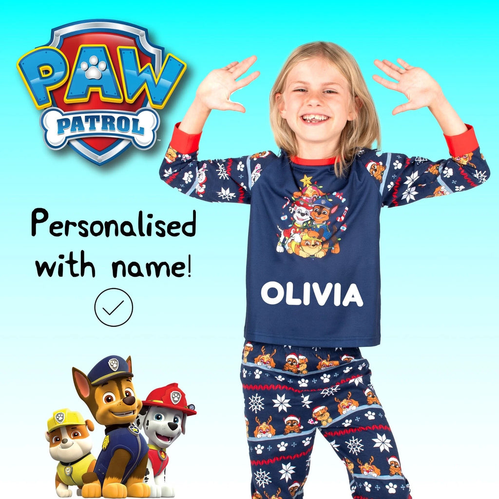 Paw Patrol Personalised Pyjama for Kids Long Sleeve Winter Christmas PJ Set Gift