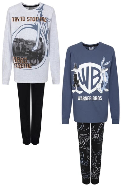 Boys 2 Pack Pyjama Sets Character Long Sleeve Long Leg Cuffed Multipack PJ Sets