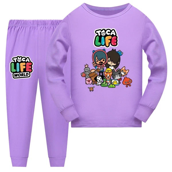Children's TOCA LIFE T-shirt Hoodie Pants Sports Set Sleepwear Birthday Gift