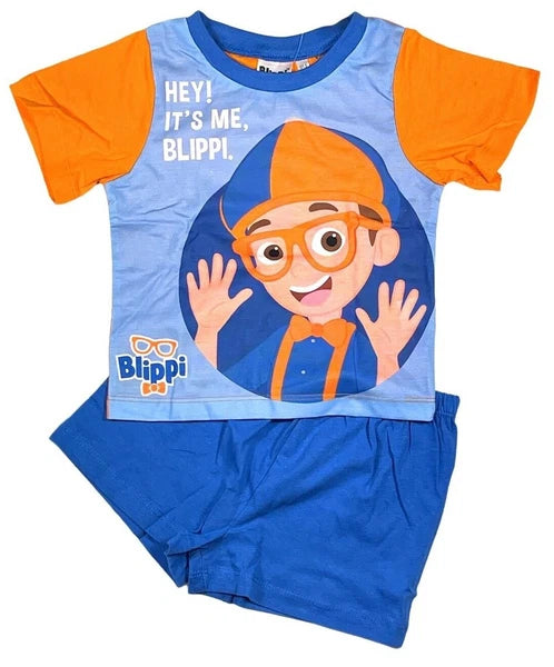 Boys Official Blippi Shorts Pyjamas Pajamas Pjs Kids Children's Age 1.5, 2, 3, 4