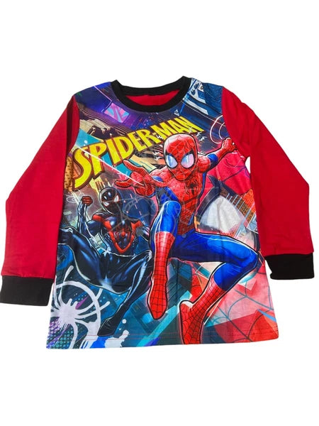 Kids Spiderman Pyjamas Set Glow In Dark Boys Girls Pyjamas Red/Black B0994LL N