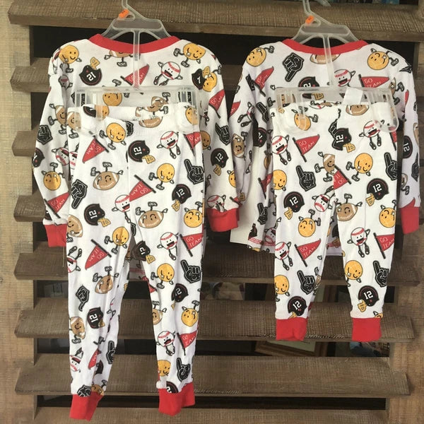 Swiggles Boys Sports Theme Emoji Pajama Sets Snug Fit Long Sleeve/Pants CR-27-28