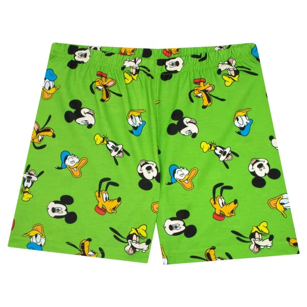 Mickey Mouse PJs Kids Boys 12-24 Months 2-8 Years Loungewear Short Pyjamas Green