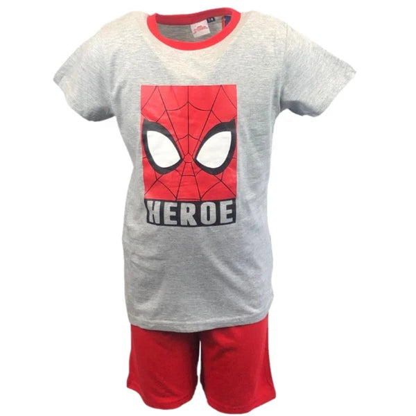 Boys Kids Avengers Spiderman Short Sleeve Pyjamas T-Shirt Shorts Age 3-14years